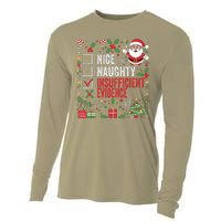 Nice Naughty Insufficient Evidence Christmas Santa Claus Cooling Performance Long Sleeve Crew