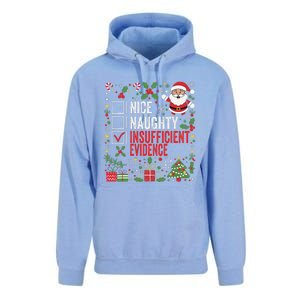 Nice Naughty Insufficient Evidence Christmas Santa Claus Unisex Surf Hoodie