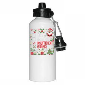 Nice Naughty Insufficient Evidence Christmas Santa Claus Aluminum Water Bottle