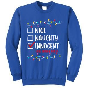 Nice Naughty Innocent Until Proven Guilty Funny Christmas Meaningful Gift Sweatshirt