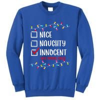 Nice Naughty Innocent Until Proven Guilty Funny Christmas Meaningful Gift Sweatshirt