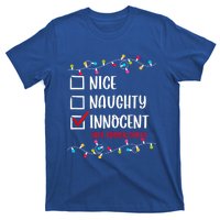 Nice Naughty Innocent Until Proven Guilty Funny Christmas Meaningful Gift T-Shirt