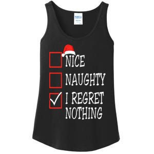 Nice Naughty I Regret Nothing Christmas List Santa Claus Ladies Essential Tank