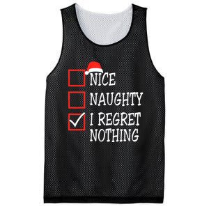 Nice Naughty I Regret Nothing Christmas List Santa Claus Mesh Reversible Basketball Jersey Tank