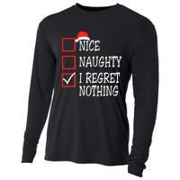 Nice Naughty I Regret Nothing Christmas List Santa Claus Cooling Performance Long Sleeve Crew