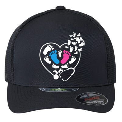 Nicu Nurse Icu Nurse Heart Cool Gift Flexfit Unipanel Trucker Cap