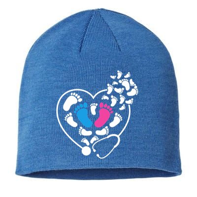 Nicu Nurse Icu Nurse Heart Cool Gift Sustainable Beanie