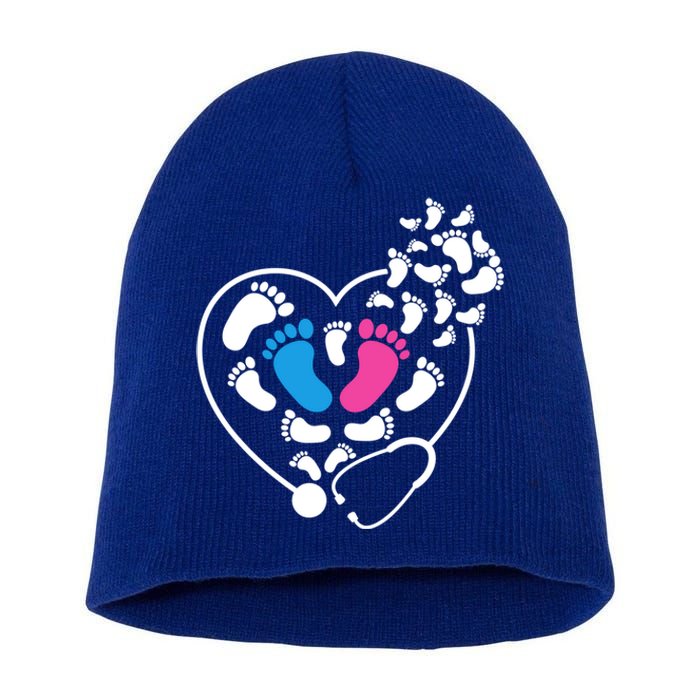 Nicu Nurse Icu Nurse Heart Cool Gift Short Acrylic Beanie