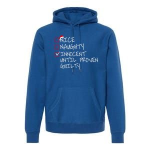 Nice Naughty Innocent Until Proven Guilty Gift Premium Hoodie