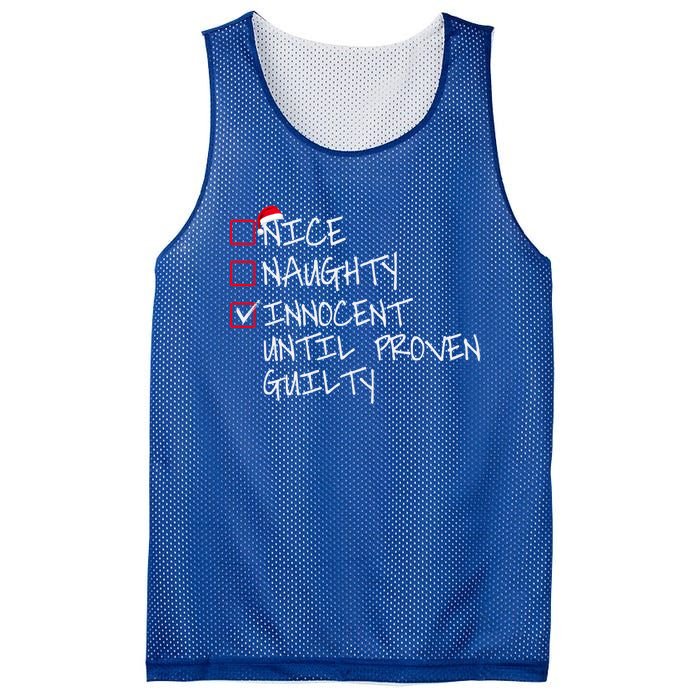 Nice Naughty Innocent Until Proven Guilty Gift Mesh Reversible Basketball Jersey Tank