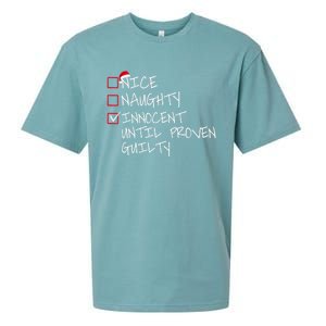 Nice Naughty Innocent Until Proven Guilty Gift Sueded Cloud Jersey T-Shirt