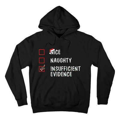 Nice Naughty Insufficient Evidence Christmas Santa Claus Hoodie