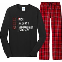 Nice Naughty Insufficient Evidence Christmas Santa Claus Long Sleeve Pajama Set