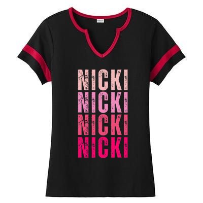 Name Nicki I Love Nicki Ladies Halftime Notch Neck Tee