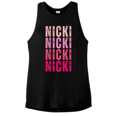 Name Nicki I Love Nicki Ladies PosiCharge Tri-Blend Wicking Tank