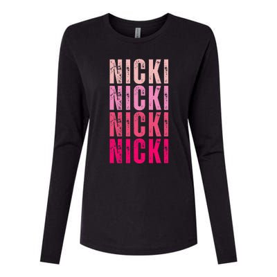 Name Nicki I Love Nicki Womens Cotton Relaxed Long Sleeve T-Shirt