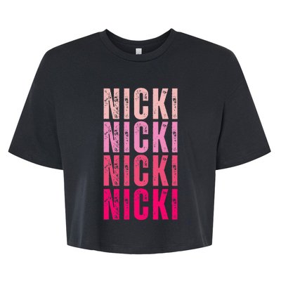 Name Nicki I Love Nicki Bella+Canvas Jersey Crop Tee