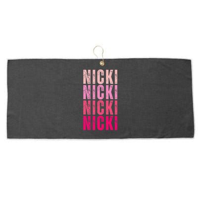 Name Nicki I Love Nicki Large Microfiber Waffle Golf Towel