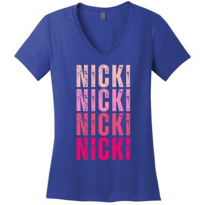 Name Nicki I Love Nicki Women's V-Neck T-Shirt