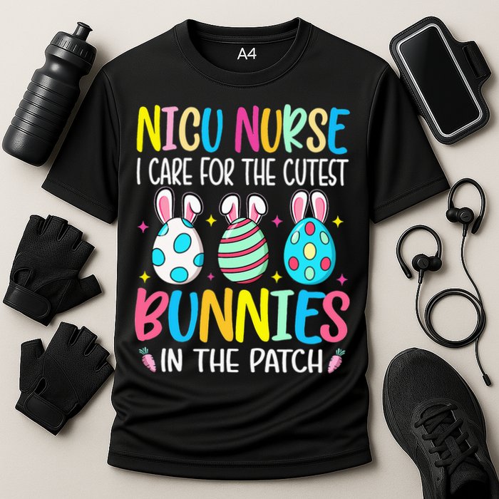 NICU Nurse I Care For The Cutest Bunnies In The Patch Easter Cooling Performance Crew T-Shirt