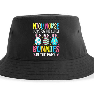 NICU Nurse I Care For The Cutest Bunnies In The Patch Easter Sustainable Bucket Hat