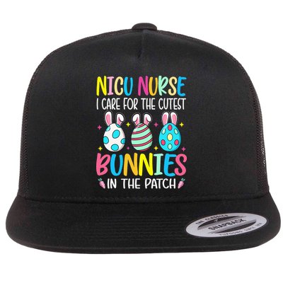 NICU Nurse I Care For The Cutest Bunnies In The Patch Easter Flatbill Hat