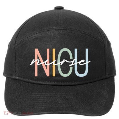 Nicu Nurse Icu Neonatal Boho Rainbow Team Tiny Hu Retro Cute Gift 7-Panel Snapback Hat
