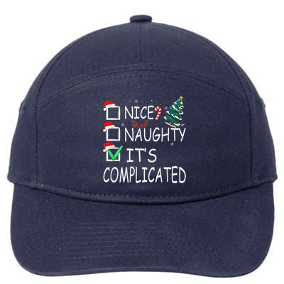 Nice Naughty It's Complicated Christmas List Santa Claus 7-Panel Snapback Hat