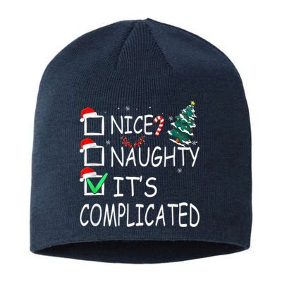 Nice Naughty It's Complicated Christmas List Santa Claus Sustainable Beanie