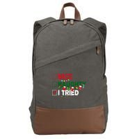 Nice Naughty I Tried Funny Christmas Checklist Cotton Canvas Backpack