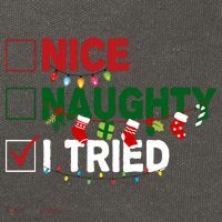 Nice Naughty I Tried Funny Christmas Checklist Cotton Canvas Backpack