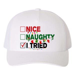 Nice Naughty I Tried Funny Christmas Checklist Yupoong Adult 5-Panel Trucker Hat