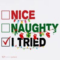 Nice Naughty I Tried Funny Christmas Checklist Toddler T-Shirt