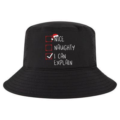 Nice Naughty I Can Explain Christmas List Xmas Santa Claus Cool Comfort Performance Bucket Hat