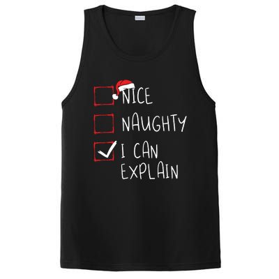 Nice Naughty I Can Explain Christmas List Xmas Santa Claus PosiCharge Competitor Tank