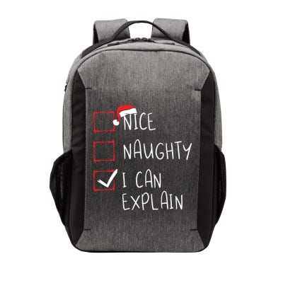 Nice Naughty I Can Explain Christmas List Xmas Santa Claus Vector Backpack
