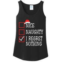 Nice Naughty I Regret Nothing Christmas List Santa Claus Ladies Essential Tank