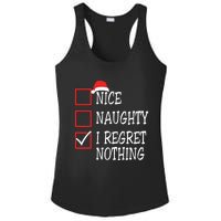 Nice Naughty I Regret Nothing Christmas List Santa Claus Ladies PosiCharge Competitor Racerback Tank