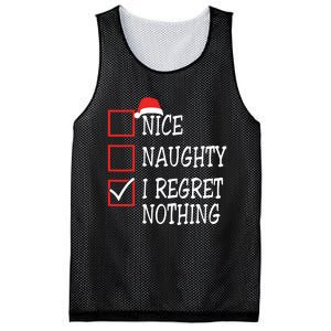 Nice Naughty I Regret Nothing Christmas List Santa Claus Mesh Reversible Basketball Jersey Tank