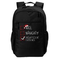 Nice Naughty Insufficient Evidence Christmas Santa Claus Daily Commute Backpack