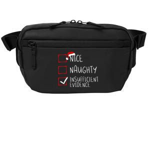 Nice Naughty Insufficient Evidence Christmas Santa Claus Crossbody Pack