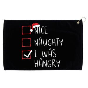 Nice Naughty I Was Hangry Christmas List Xmas Santa Claus Grommeted Golf Towel