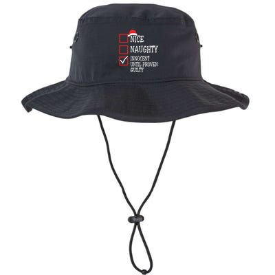 Nice Naughty Innocent Until Proven Guilty Christmas List Bucket Hat