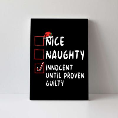 Nice Naughty Innocent Until Proven Guilty Christmas List Canvas