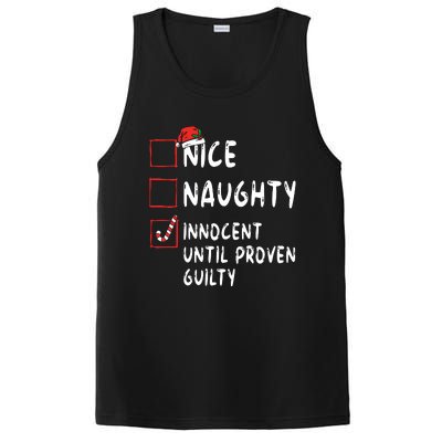 Nice Naughty Innocent Until Proven Guilty Christmas List PosiCharge Competitor Tank