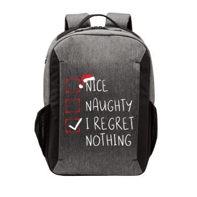 Nice Naughty I Regret Nothing Christmas List Santa Claus Vector Backpack