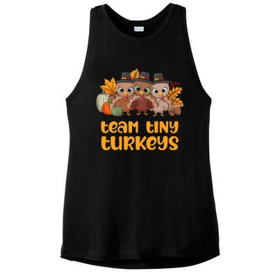 Nicu Nurse Icu Neonatal Team Tiny Turkeys Fall Thanksgiving Gift Ladies PosiCharge Tri-Blend Wicking Tank