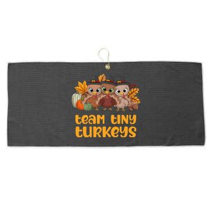 Nicu Nurse Icu Neonatal Team Tiny Turkeys Fall Thanksgiving Gift Large Microfiber Waffle Golf Towel