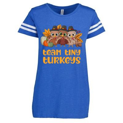 Nicu Nurse Icu Neonatal Team Tiny Turkeys Fall Thanksgiving Gift Enza Ladies Jersey Football T-Shirt