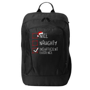 Nice Naughty Insufficient Evidence Christmas Santa Claus City Backpack